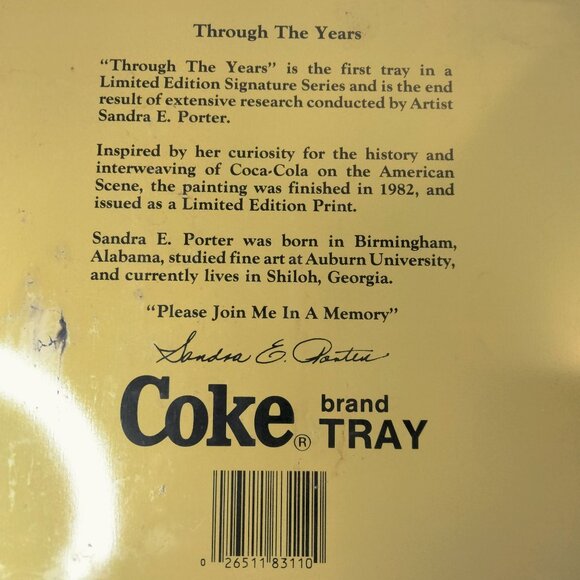 Coca Cola Tray Through The Years Limited Edition 1990 Sandra Porter Shabby Rusty - Picture 8 of 9